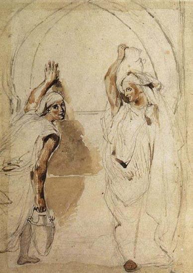Eugene Delacroix Two Women at the Well France oil painting art